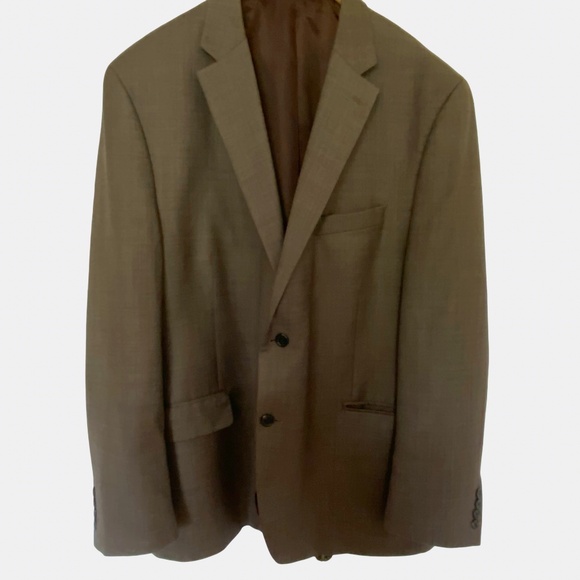 Chaps Mens Brown Black Blend Wool Business Formal Blazer- Sz-48R - Picture 1 of 16